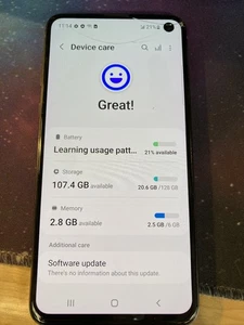 Pantalla de almacenamiento Samsung Galaxy S10e SM-G970U Spectrum 128 GB DMG desbloqueada - Imagen 1 de 8