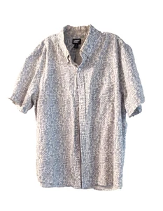 Land's End Seersucker men's short sleeve shirt size XL Blue White Nautical 46-48 - Picture 1 of 8
