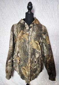 Outfitters Ridge Jacket Mens M Camo Bomber Lined Hooded Realtree Hardwoods - Picture 1 of 9