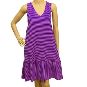 Sailor Sailor Resort Dress Juicy Fuchsia Blue Striped Ruffle Pullover Sz M NWOT - Picture 1 of 10