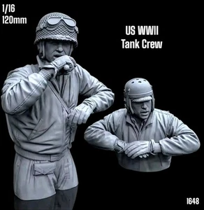 1/16 120mm Resin Figure US Tank Crew 2 Fig Set Commander & Gunner Model Kit 1648 - Picture 1 of 4