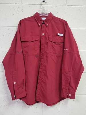 Camisa Columbia Omni Tono PFG Ventilada Pesca Senderismo Granate Roja Manga Larga Talla S Foto 1 de 4