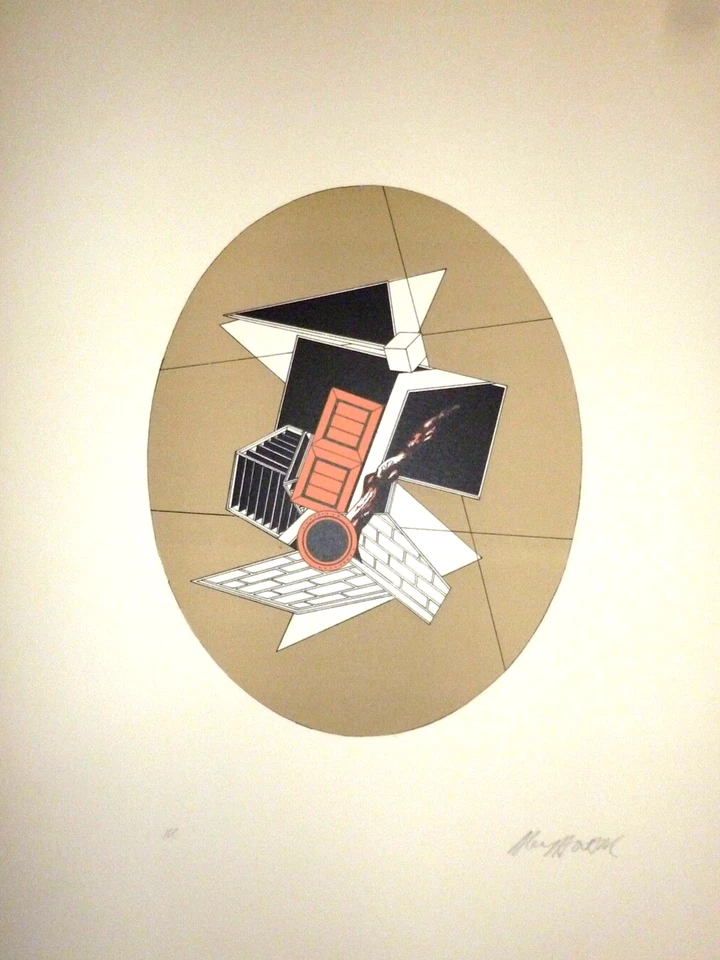 Alain Le Yaouanc lithographie signée 1969 art abstrait cubisme art abstract art - Photo 1/1