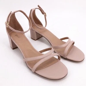 J Jill Lyla Block Heel Sandals Nude Blush Leather Size 9.5 NWOB - Picture 1 of 8