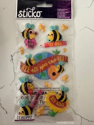Sticko Dimensional 3-D Sentarse Escuela Abeja DS Abeja Todo lo que puedas Abeja Abeja Amable Foto 1 de 4