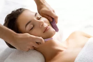 ¡Entrenamiento facial Guasha de cuarzo rosa! Claridad linfática/levantamiento/ruptura/piel - Imagen 1 de 2