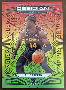 AJ GRIFFIN 2022-23 Obsidian Red Yellow Green Flood #160 RC Hawks 59/75 - Picture 1 of 2