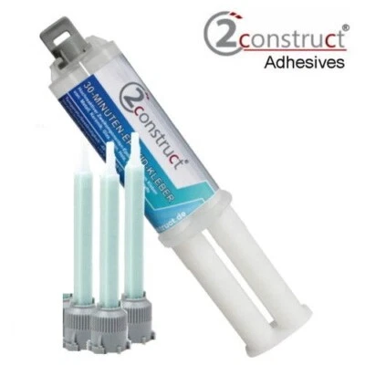 30 Min Epoxy Epoxid Klebstoff 25g Spritze 3x Mischdüse 2Construct - Bild 1 von 2