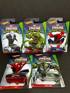 Hot Wheels Marvel Ultimate Spider-Man Vs Sinister 5 Car Set Power Piston Fandang - Picture 1 of 3