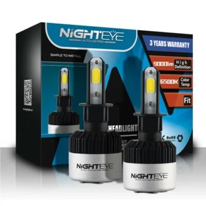 H3 CANBUS NIGHTEYE LED KIT 72W 9000LM XENON WHITE HEADLIGHT FOGLIGHT COB LED KIT - Picture 1 of 4