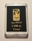 2023 Barbados Free Ukraine 1/100 Oz 9999 Gold $10 Proof Coin Bar Mintage Only 5k