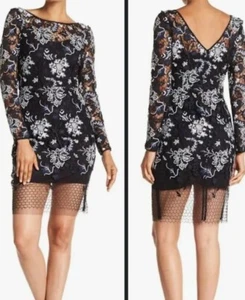 Diane Von Furstenberg Dress Woman 6 Fitted Lace Mini Black $798 Cocktail RECENT - Picture 1 of 14