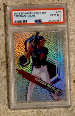 2018 Bowman High Tek #CP Cristian Pache RC Rookie Gem Mint PSA 10 Low Pop Of 3 - Image 1 of 4