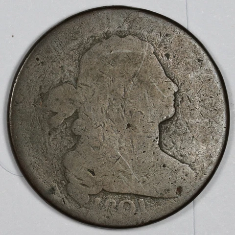 1801 Large Cent.  Circulated.  181220 Cover