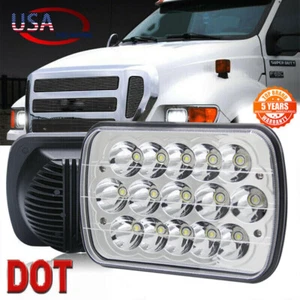 For Ford Super Duty Truck F550 F600 F650 F700 F750 7X6" 5x7" LED Headlight Hi/Lo - Picture 1 of 13