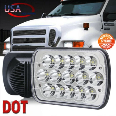 For Ford Super Duty Truck F550 F600 F650 F700 F750 7X6" 5x7" LED Headlight Hi/Lo - Image 1 of 4