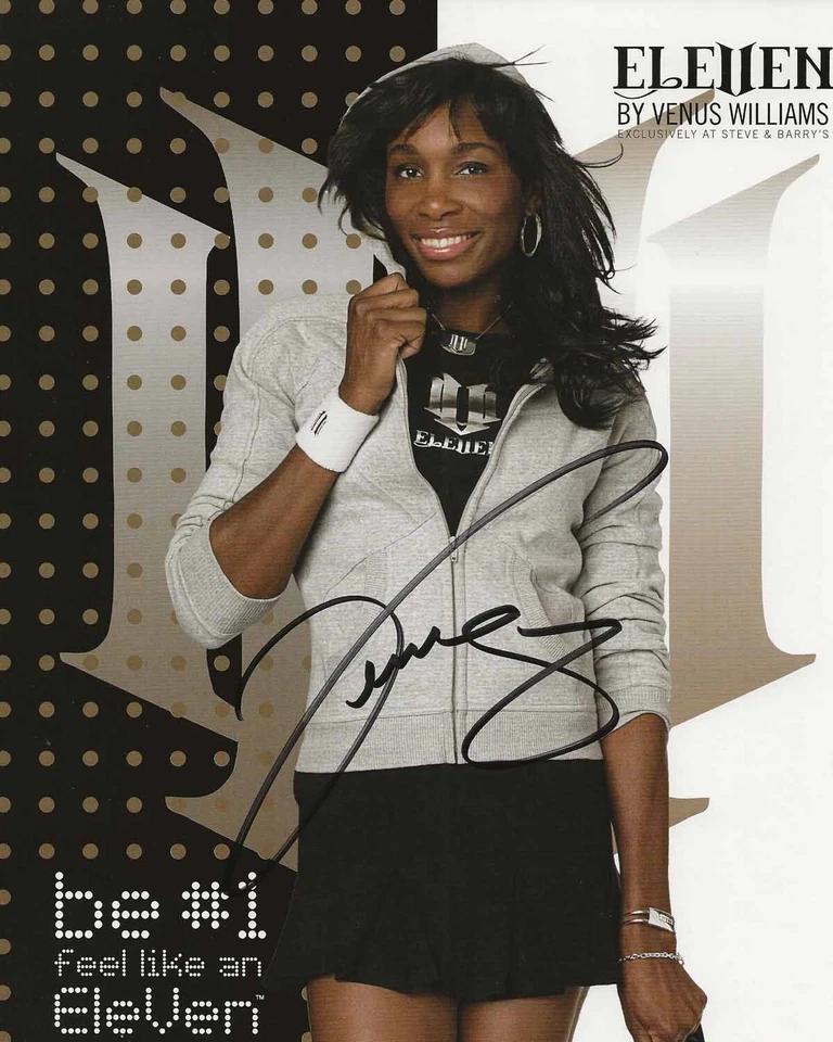 Tablero publicitario 8x11 firmado campeón de tenis Venus Williams certificado de autenticidad 1 Foto 1 de 1