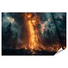 islandburner Premium Poster Massiver Waldbrand verwstet groflchig Waldgebiet 