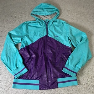 Oakley Jacket Womens Medium Full Zip Hooded Pockets Teal Purple Colorblock - Picture 1 of 14