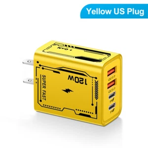 120W GaN Multi USB C Super Fast Wall Charger 3/6FT Cable For All Cell Phone iPad - Picture 1 of 22