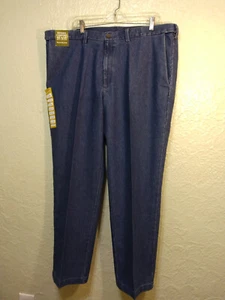 Pantalones de mezclilla elásticos premium Haggar para hombre calce clásico azul mediano 42 x 30 nuevos con etiquetas $75 - Imagen 1 de 12