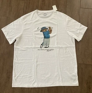 Ralph Lauren Polo Bear Golf T Shirt Weiß XXL Vintage Brandneu - Bild 1 von 3