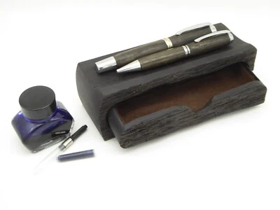 Set Kugelschreiber und Füller aus "Mooreiche + Design Kästchen - Bild 1 von 4