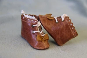 Lederschuhe für antike Puppe ~ Kestner Jumeau Bru Jne 1-5/8" (41mm) #342 Dolantik - Bild 1 von 12