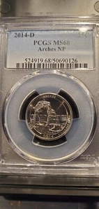 Monster! 2014-D PCGS MS68 Arches National Park Quarter Modern Rarity! - Picture 1 of 2