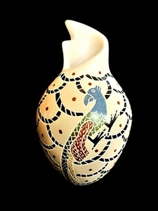 Parrot Vase Luz Elva Gutierrez Mata Ortiz Mexican Pottery Polychrome - 4 1/2" - Picture 1 of 6