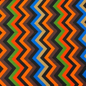 Multicolor Chevron Print Poly Print Satin Polyester Fabric - By the Yard - Picture 1 of 2