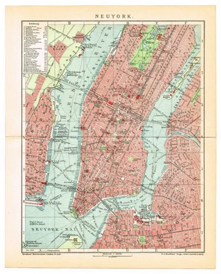 NEW  YORK CITY 1910 DATED !  Brooklyn Manhattan plan  Original Map NY STATE USA - Image 1 of 4