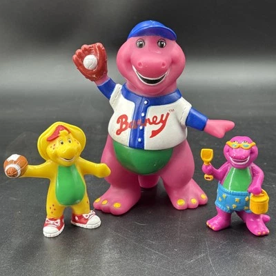 Lote de 3 - Figuras Barney vintage de 1993 y 1998 The Lyons Group Foto 1 de 4