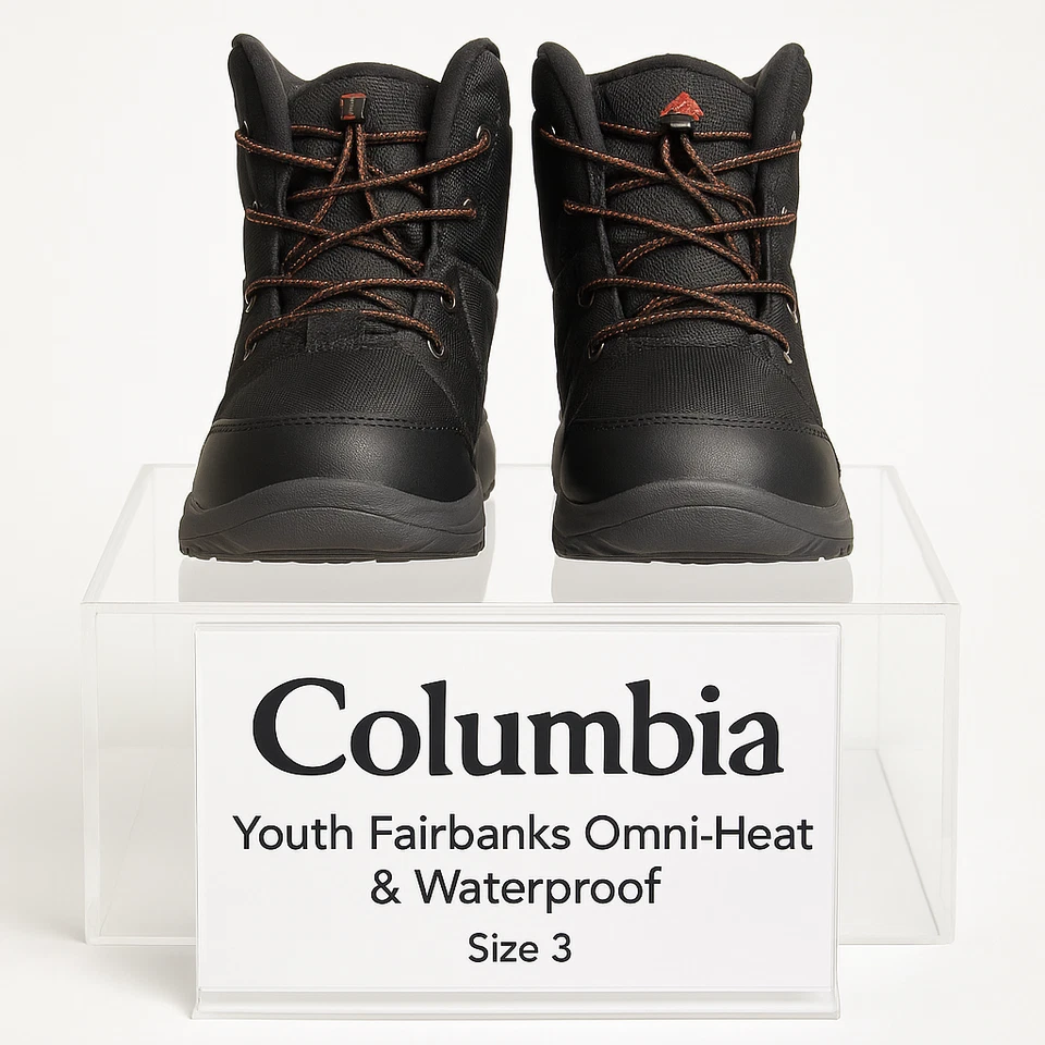 Columbia Youth Fairbanks Omni-Heat Bota de Nieve Impermeable Talla 3 Foto 1 de 4