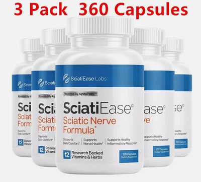 3 Pack SciatiEase Labs Sciati Ease Sciatic Nerve Formula 120 Cap NEW ! Exp 2027 - Image 1 of 4