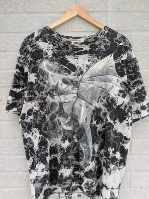 WILD Large Tie Dye Dragon Vintage Single Stitch Gothic T-shirt - Image 1 of 4