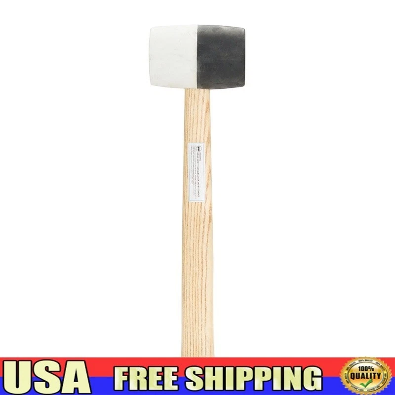Double Headed Rubber Mallet Non Marring Hammer Hardwood Handle 16oz Tool New - Image 1 of 4