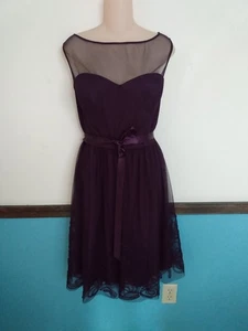 💜 Eliza J Womens Size 18 XXL  Dark Purple Cocktail Semi Formal Party Dress  - Picture 1 of 14
