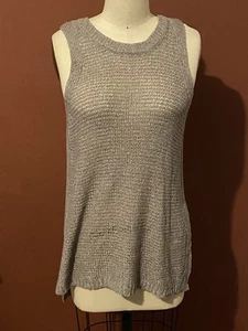 ASTR The Label Women's Side Slit Open Knit Dusty Oatmeal Sweater Tank Top Medium - Picture 1 of 11