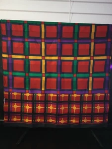 Vintage 80er-90er Jahre geometrischer karierter länglicher Schal - 60" x 18" - Bild 1 von 2