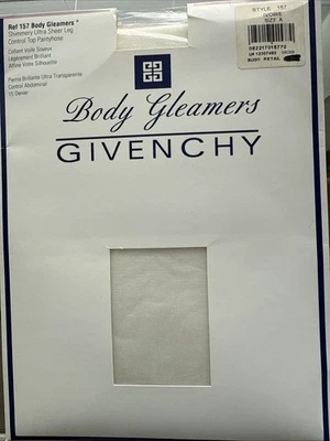 Винтажные 1990 Givenchy тела блестящие мерцающие ультра SheerLeg 157 слоновой кости колготки размер A - Изображение 1 из 4
