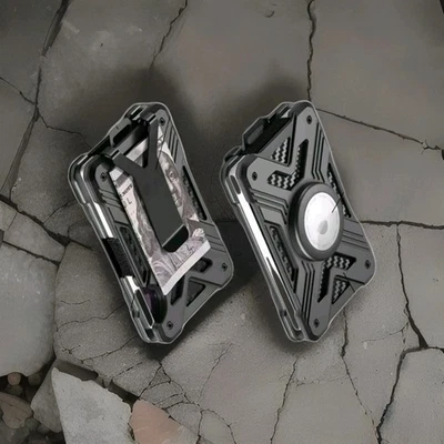 Men's Wallet Tactical EDC Black Aluminum Money Clip AirTag Holder RFID Blocking - Image 1 of 4