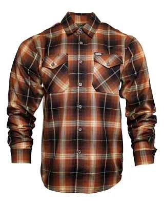 Dixxon Flannel "Irish Goodbye" Men's XL Plaid Brown Button Long Sleeve Shirt - Image 1 of 4
