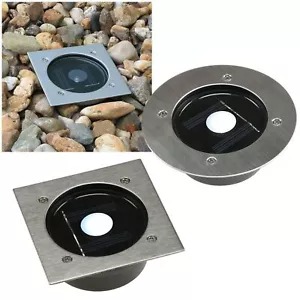Solar LED Boden-Einbau-Strahler Edelstahl Blende Garten-Leuchte für Beet Weg Hof - Bild 1 von 8
