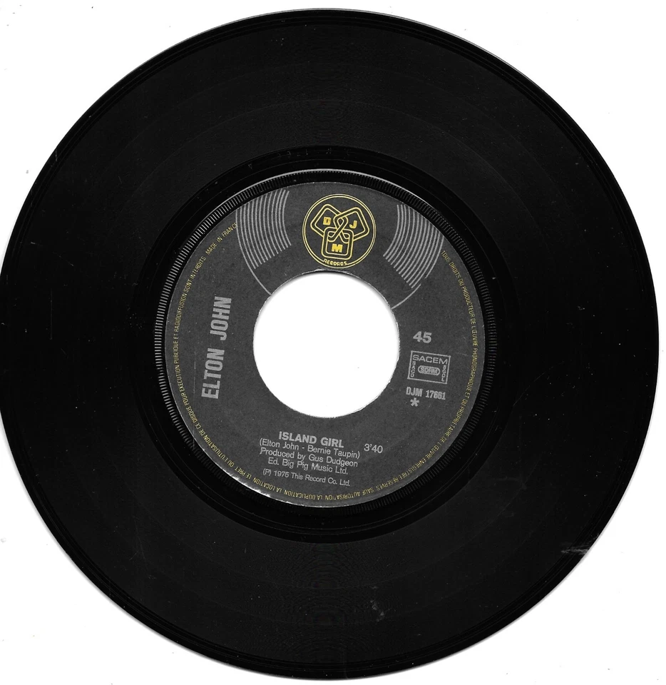 Elton John : Island Girl / Sugar On The Floor [Vinyle 45 Tours 7"] 1975 - Photo 1/1