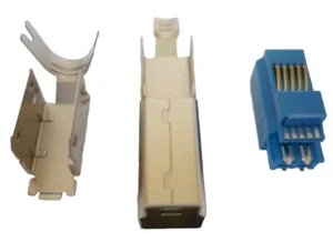 USB 3.0 B Stecker mit Zugentlastung Typ B Steckverbinder Kabel Kabelstecker B-ST - Picture 1 of 2