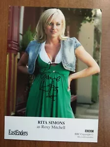 RITA SIMONS *Roxy Mitchell* EASTENDERS HAND SIGNED AUTOGRAPH FAN CAST PHOTO CARD - Picture 1 of 1