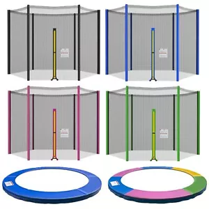 Trampolin Randabdeckung Sicherheitsnetz 6 / 8 Stangen Netz 244 305 366 397 427cm - Bild 1 von 34