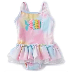 NWT Little Me Tie-Dye Fish Tutu One Piece Swimsuit (Size 24 Months) - Picture 1 of 7