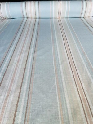 Laura Ashley Hutton Stripe Duck Egg Fabric (per Metre) - Image 1 of 4